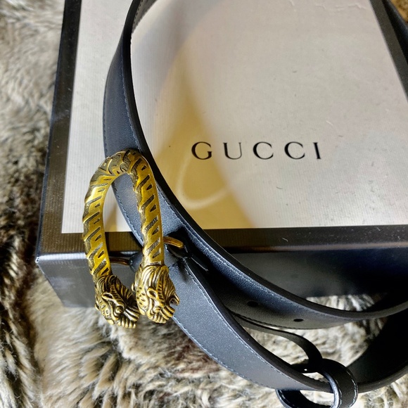 GUCCI Dionysus Belt Gold Black rare find & size - Picture 1 of 5